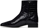 Fear of God Navy Croc-Embossed Ankle Boots