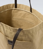 The Row Tori leather-trimmed canvas tote bag