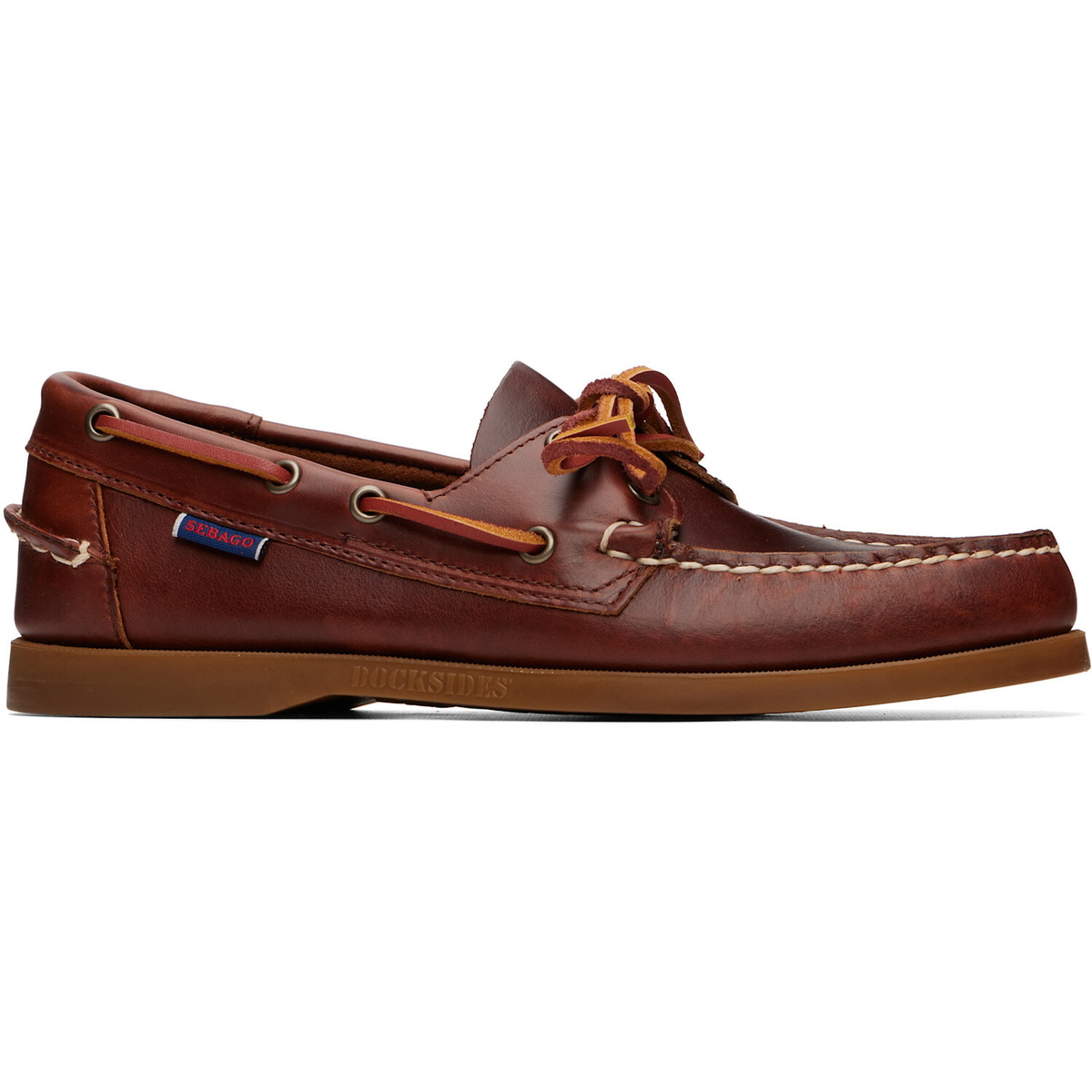 Sebago Brown Docksides Portland Waxed Boat Shoes