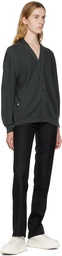 LEMAIRE Black V-Neck Cardigan