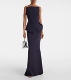 Safiyaa Belted crêpe gown