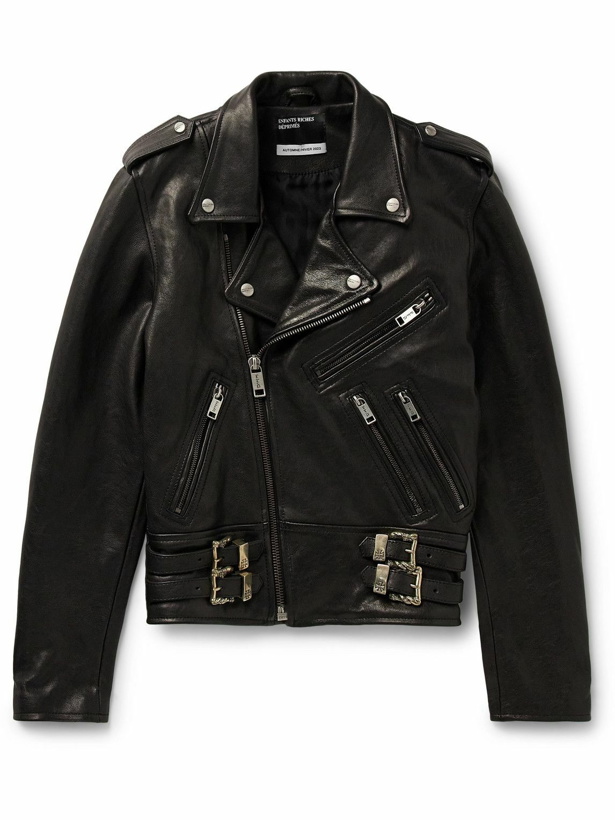 Photo: Enfants Riches Déprimés - Slim-Fit Embellished Leather Jacket - Black