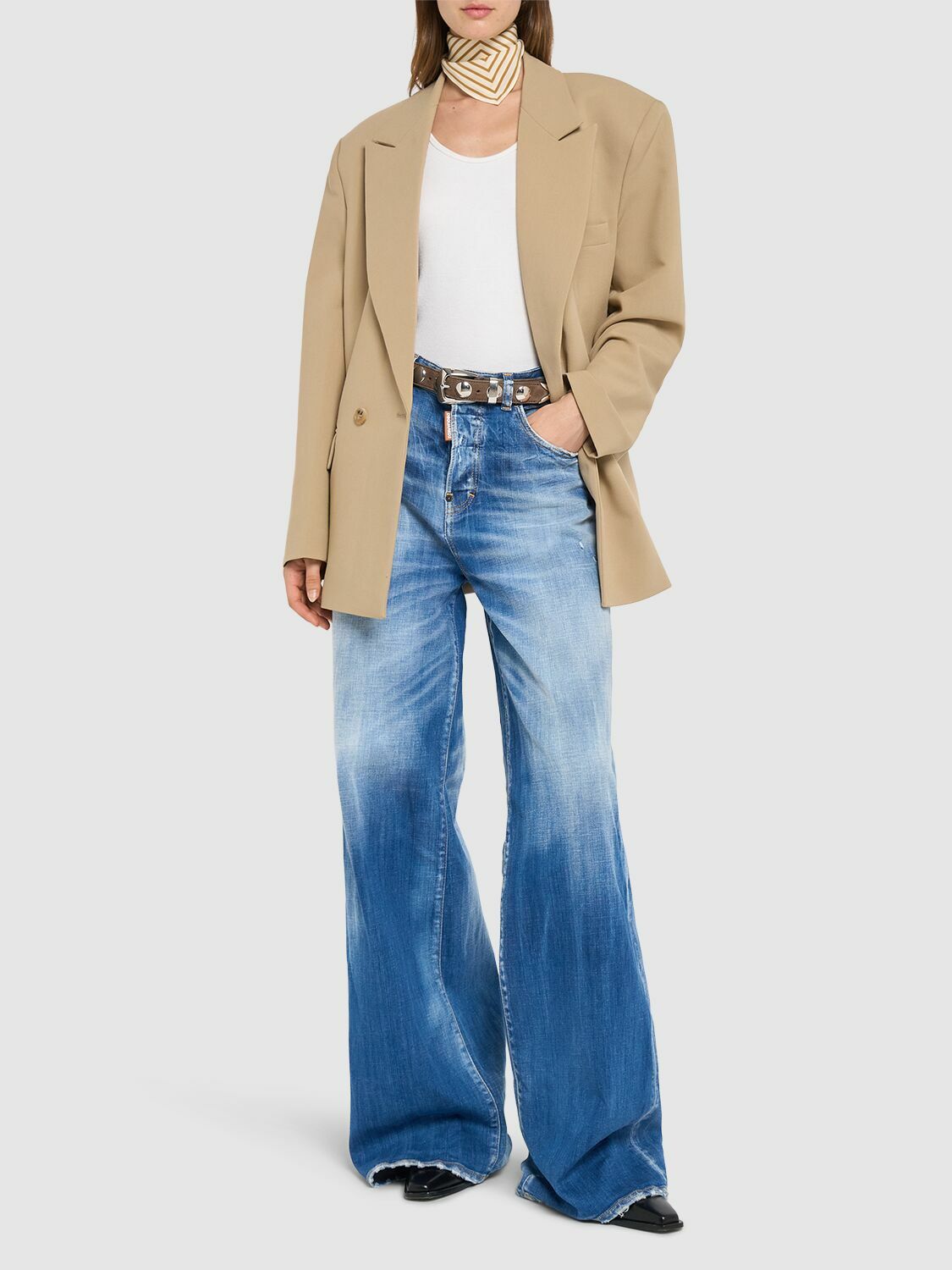 DSQUARED2 Traveller Stretch Low Rise Wide Jeans Dsquared2