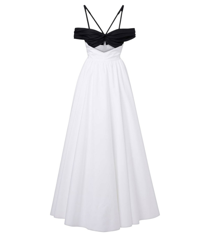 Photo: Giambattista Valli Cutout ruched off-shoulder cotton gown