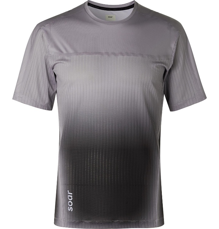 Photo: Soar Running - Hot Weather Slim-Fit Mesh and Jersey T-Shirt - Gray