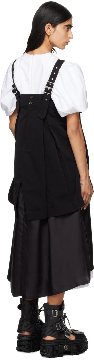 Noir Kei Ninomiya Black Polyester Grosgrain Midi Dress
