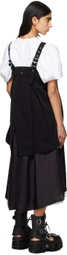 Noir Kei Ninomiya Black Polyester Grosgrain Midi Dress