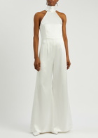 Galvan Sienna Wide-leg Satin Jumpsuit White