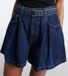 Sacai Belted denim shorts