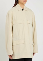 Toteme Drawstring Cotton-blend Poplin Jacket Off White