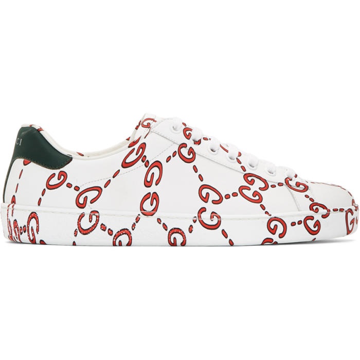 Photo: Gucci White Web Logo New Ace Sneakers 