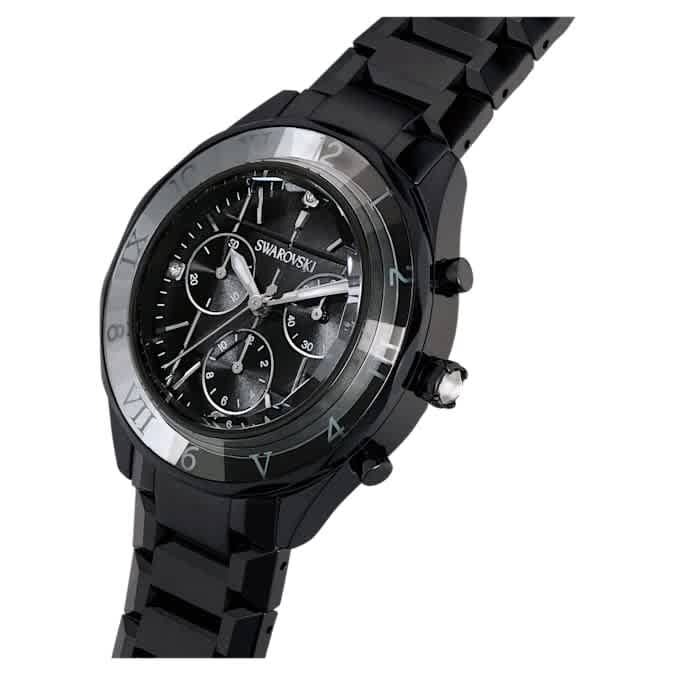 Swarovski Dextera Chronograph Quartz Crystal Black Dial Watch 5641393