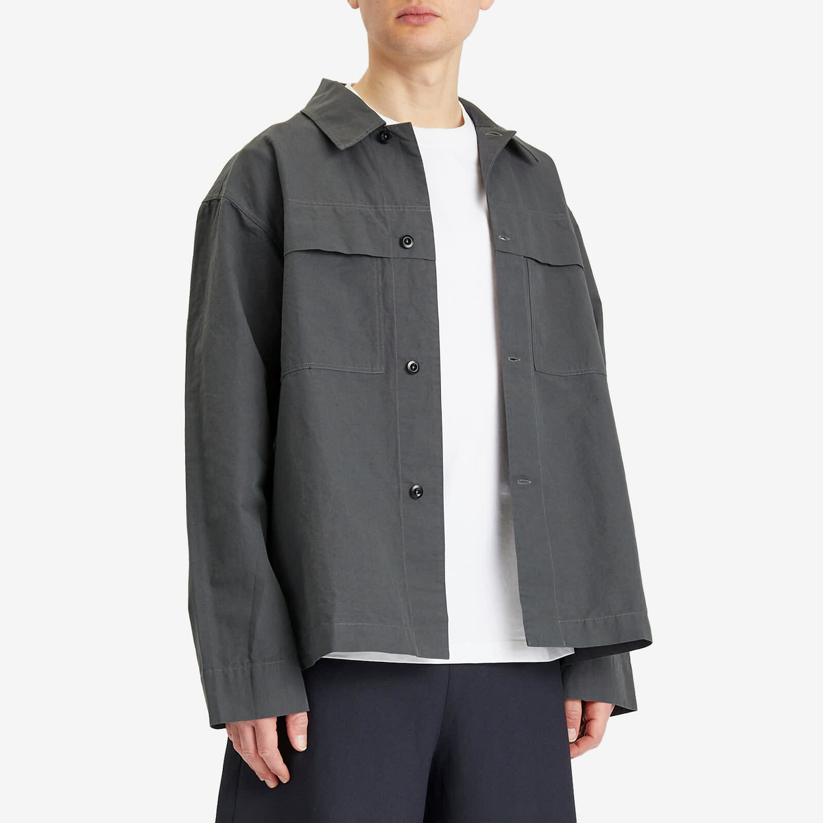 MHLシャツ MHL by Margaret Howell Men's Storm Flap Shirt in Carbon MHL