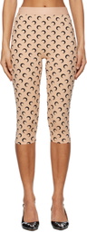 Marine Serre Beige Recycled Moon Jersey Capri Leggings