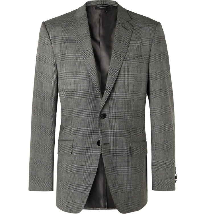 Photo: TOM FORD - O'Connor Prince of Wales Checked Wool-Blend Suit Jacket - Gray