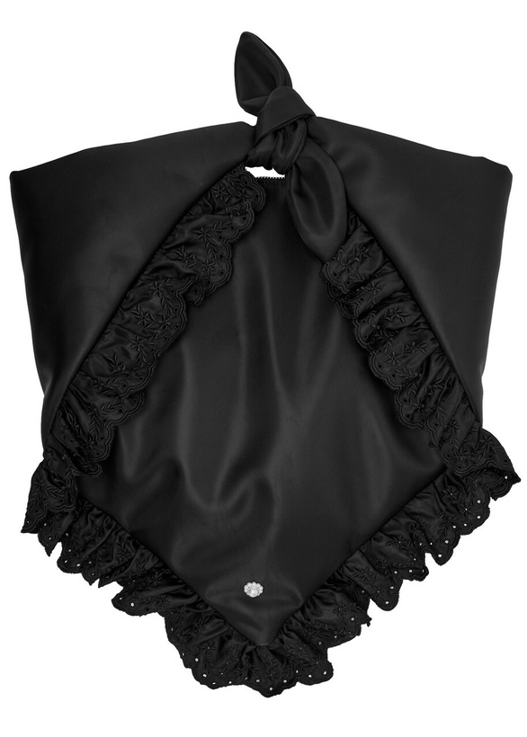 Photo: Simone Rocha Pillowcase Ruffled Padded Satchel bag - Black - One Size