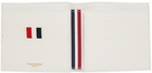 Thom Browne White & Blue 4-Bar Stripe Appliqué Wallet