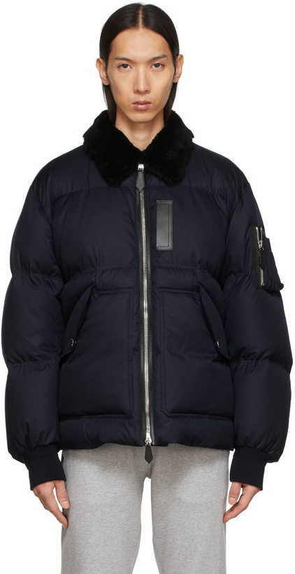 Photo: Burberry Navy Down Shearling Collar Jacket