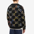 Gucci Men's Rainbow All Over GG Cardigan in Black