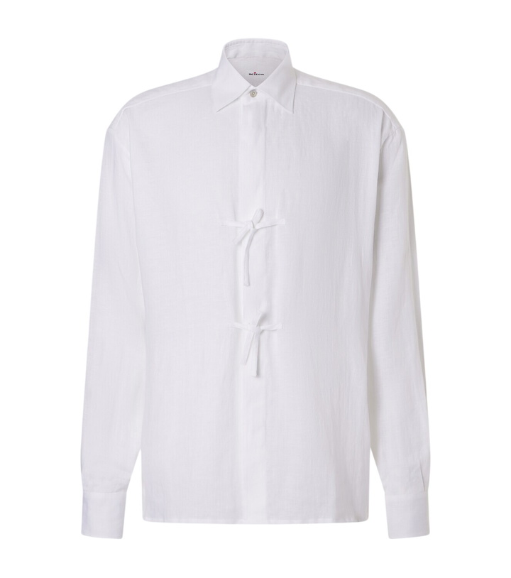 Photo: Kiton Dorian bow-detail linen shirt