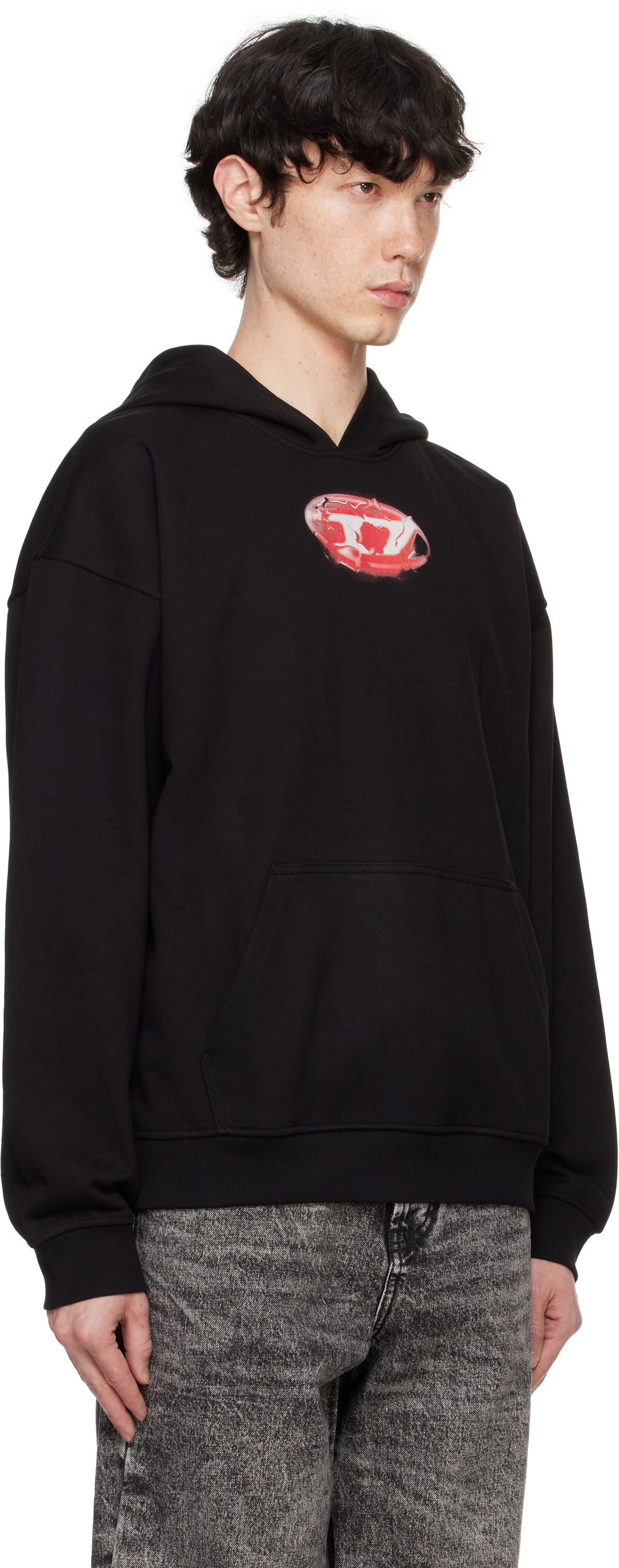 Diesel Black S-Boxt-Hood-K3 Hoodie Diesel