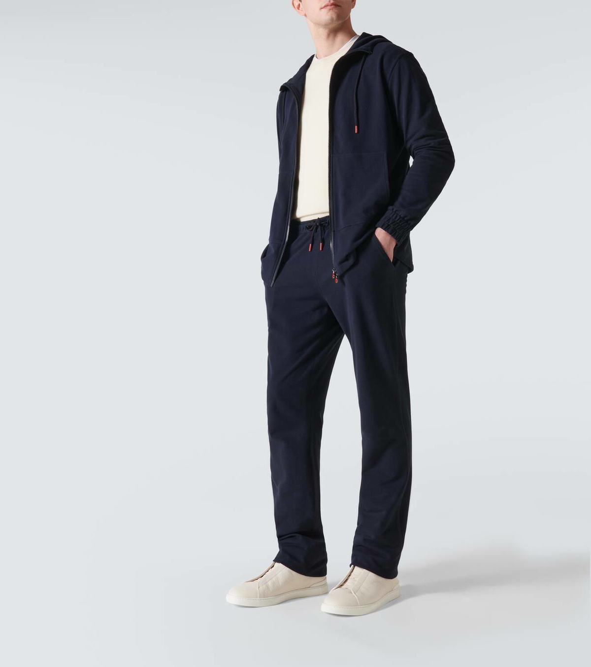 Kiton Cotton jersey hoodie and sweatpants set