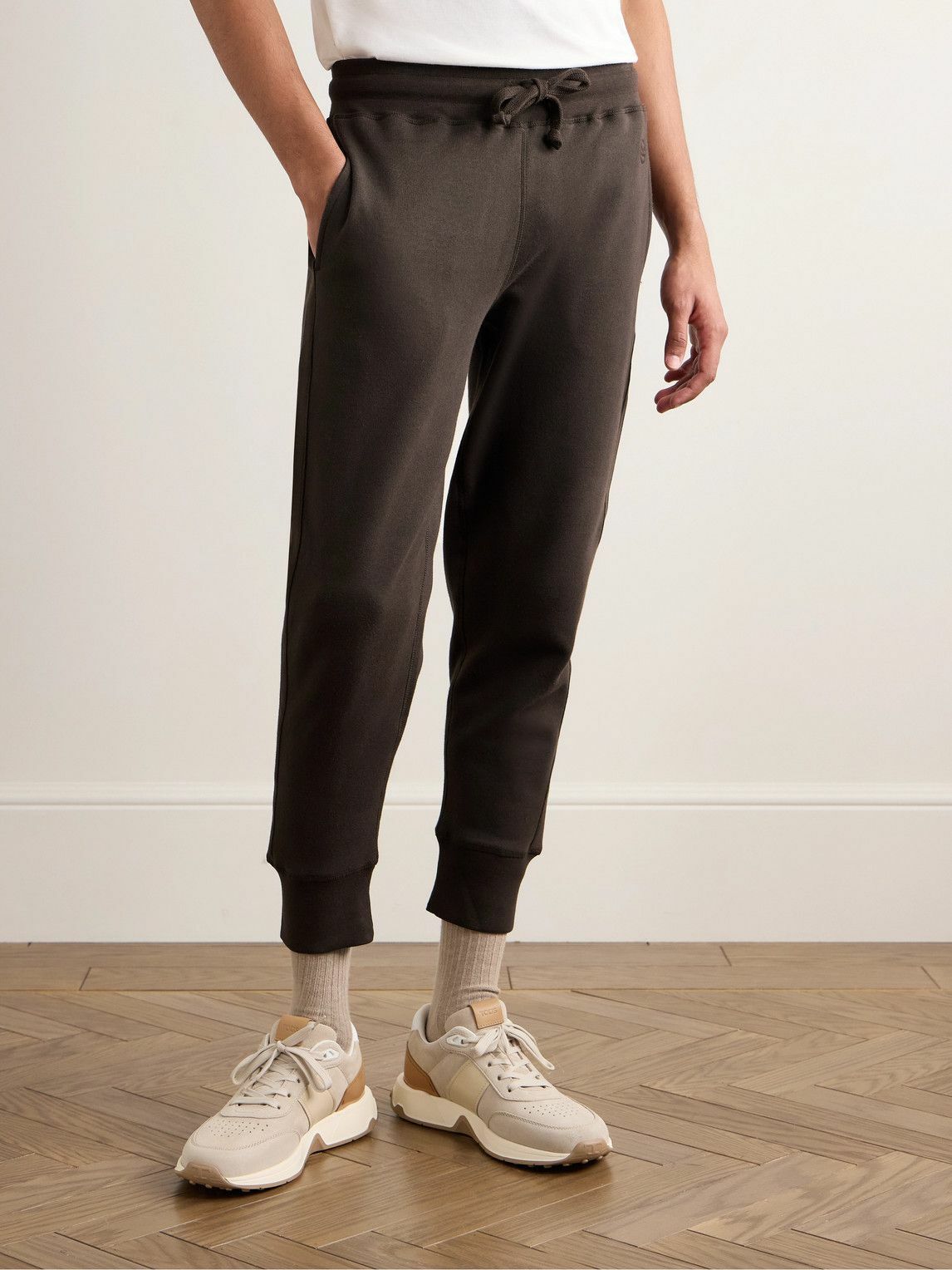 Kingsman - Tapered Cotton and Cashmere-Blend Jersey Sweatpants - Brown