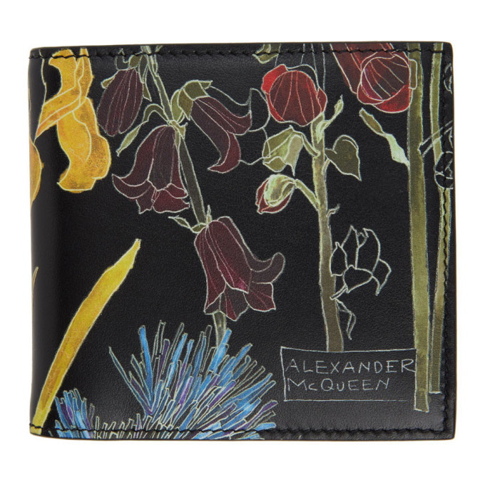 Photo: Alexander McQueen Black Floral Bifold Wallet
