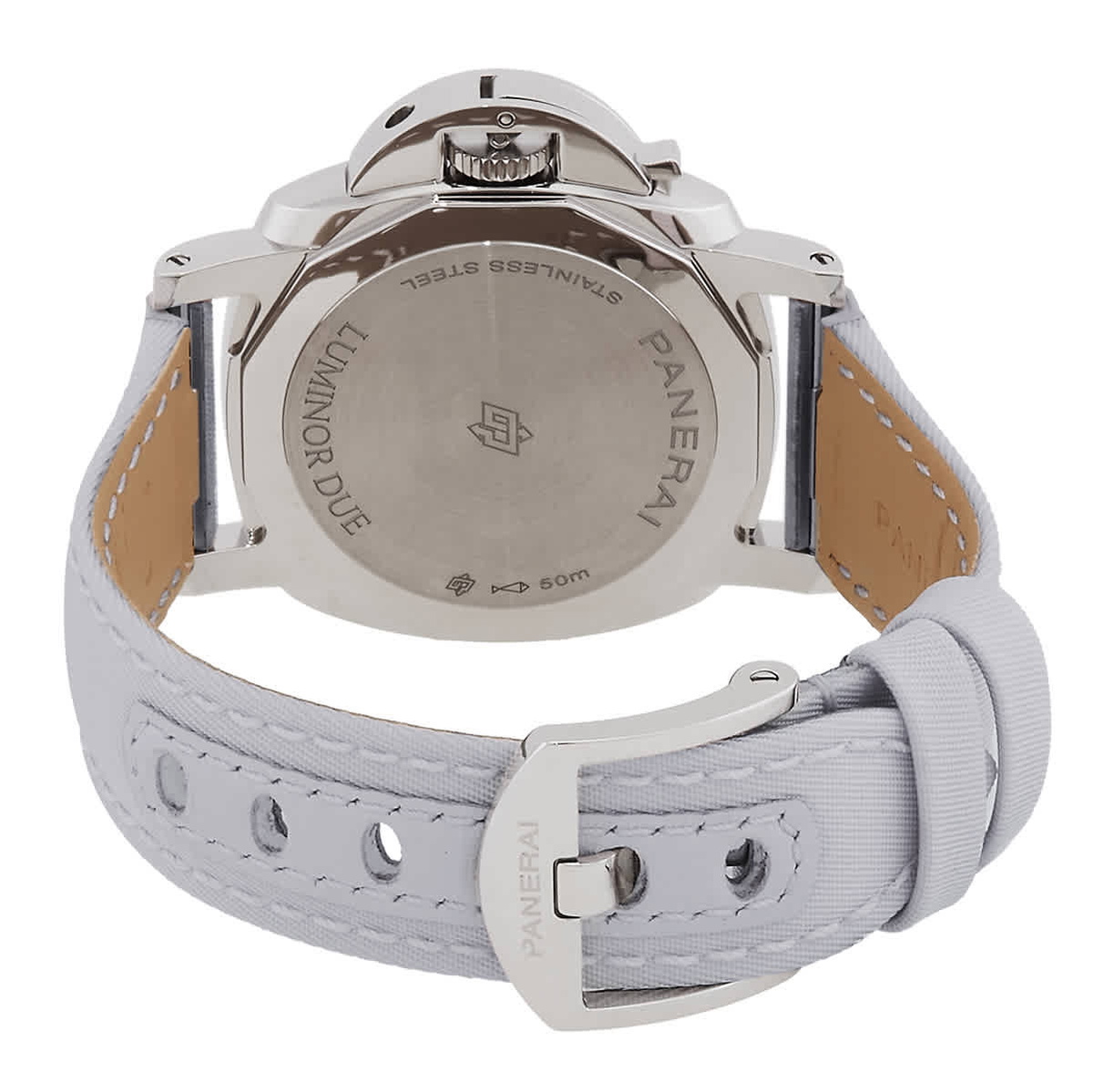 Panerai Luminor Due Prada Re-Nylon Automatic White Dial Watch PAM01426