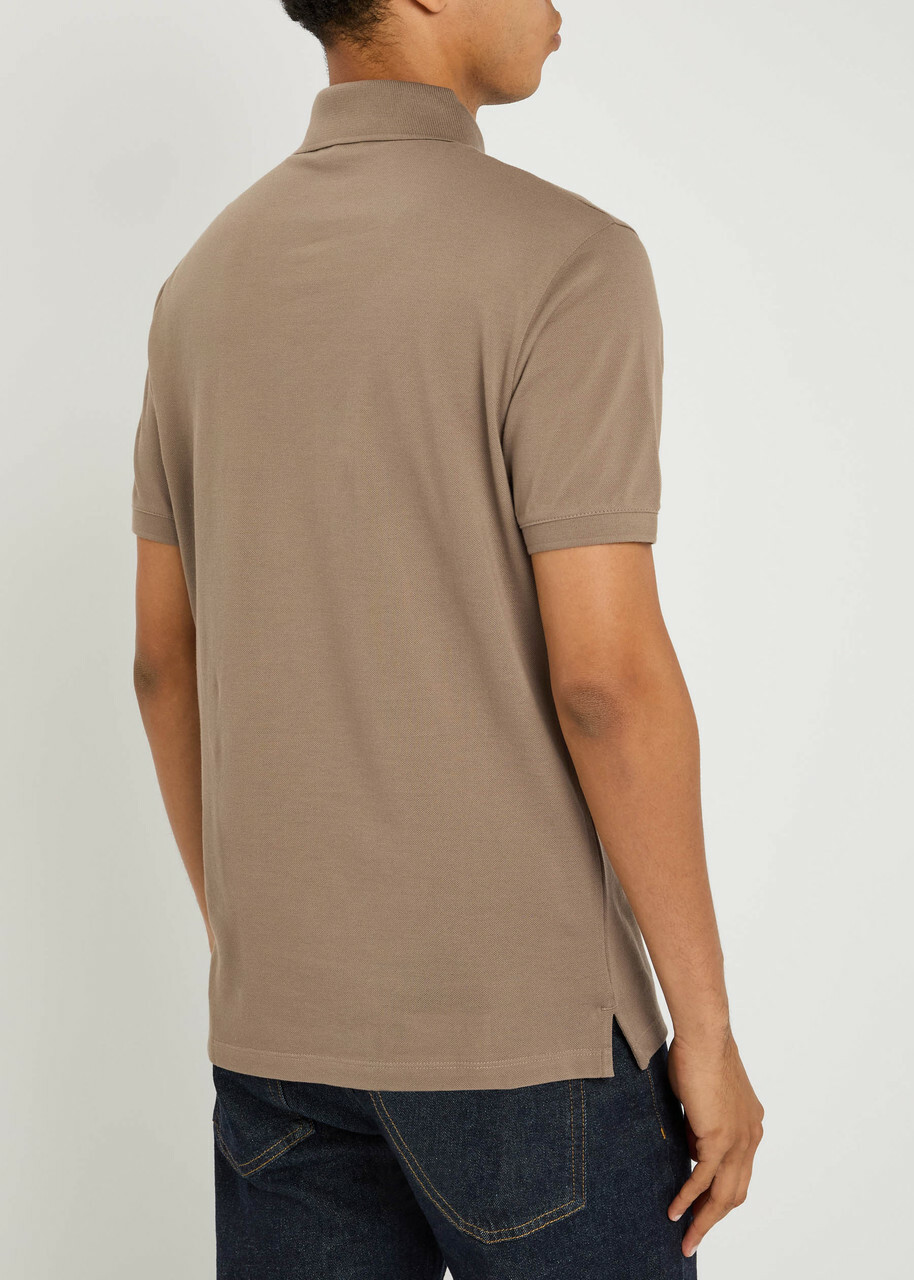 Emporio Armani Logo Piqué Cotton Polo Shirt Camel