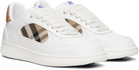 Burberry White Leather & Check Terrace Sneakers​