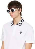 Versace White Medusa Biggie Oval Sunglasses