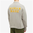 Human Made Men's Knitted College Cardigan in Gray