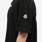 Moncler Men's Wavy Back Logo T-Shirt in Black