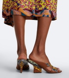 Dries Van Noten Snake-effect leather mules