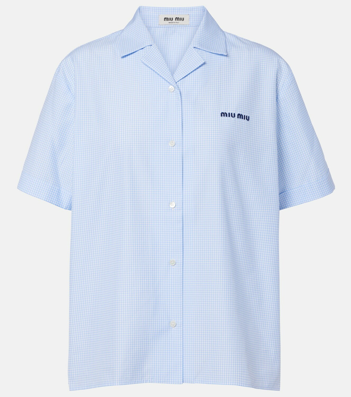 Miu Miu Gingham cotton poplin shirt