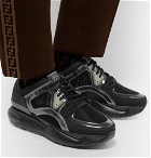 Fendi - Mesh, Leather, PVC and Rubber Sneakers - Men - Black
