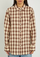 Rohe Oversized Checked Linen Shirt Red