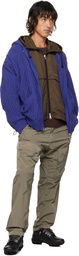 Robyn Lynch Blue Oversized Cable-Knit Hoodie