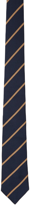 Photo: Brunello Cucinelli Navy & Tan Stripe Tie