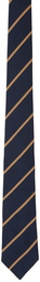 Brunello Cucinelli Navy & Tan Stripe Tie