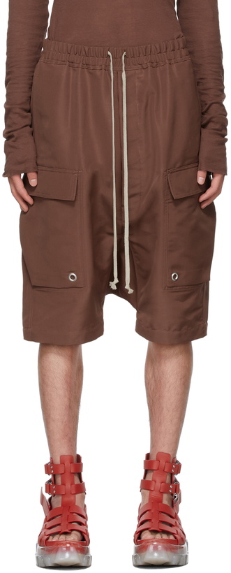 Photo: Rick Owens Burgundy Cargo Pods Shorts