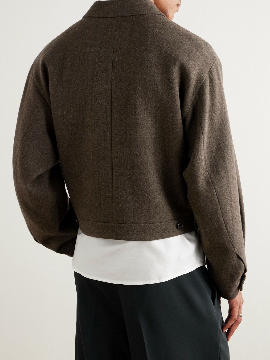 Amomento - Cropped Wool-Blend Jacket - Brown