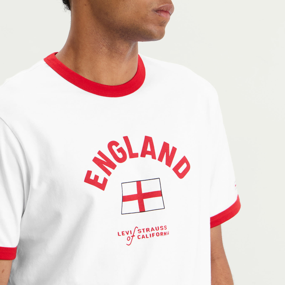 Levi's Men's England Retro Ringer T-Shirt in White