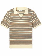 Mr P. - Striped Cotton Polo Shirt - Neutrals