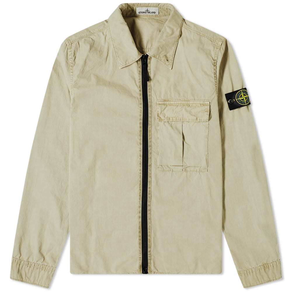 Stone Island Garment Dyed Zip Overshirt