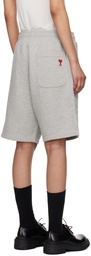 AMI Paris Gray Ami de Cœur Shorts