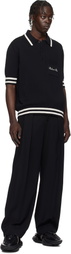 Balmain Black Cotton-Linen Polo