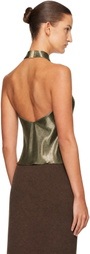 BALMAIN Gold Backless Lurex Top