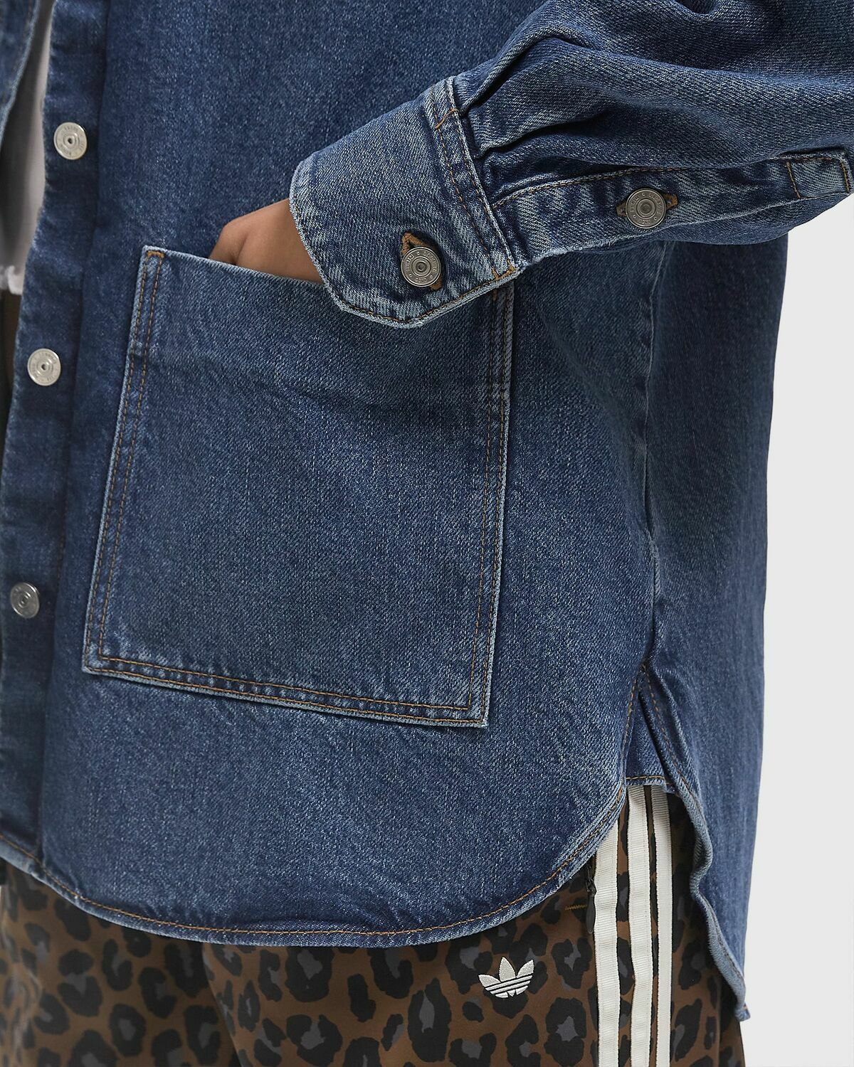 Lacoste Oversized Denim Overshirt Blue Womens Denim Jacket